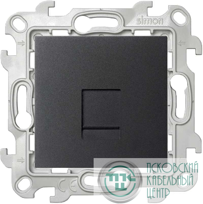 Механизм розетки RJ45 кат. 5e UTP Simon24 графит 2410598-038