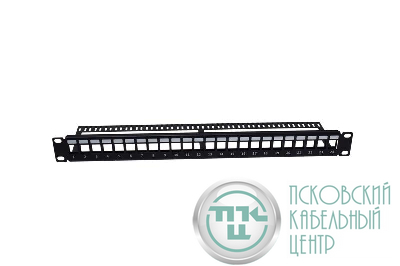 Патч панель наборная 1U 24 порта с задн. кабельным организатором. TOKOV ELECTRIC TKE-PPFK-5E-1U-24P-UTP-CO