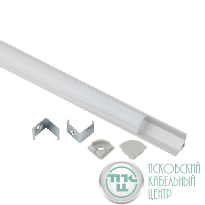 Комплект с угловым анодированным профилем 1616R-1m 16х16мм. 1м CAB280 сереб. Эра Б0062772