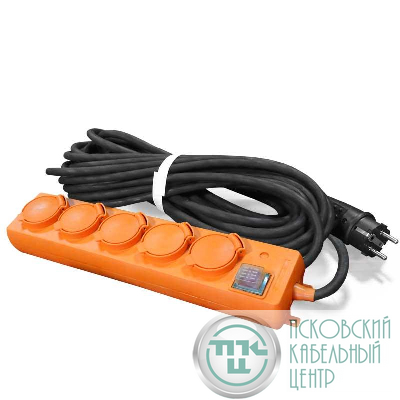 Удлинитель-шнур 5х20м с заземл. 16А IP44 У10-026 КГ 3х1.5 с выкл. с индикатором сети с защ. крышкой UNIVersal 9634139