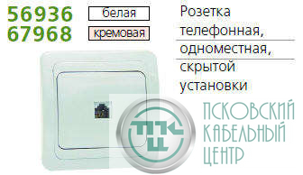 Розетка телефонная 1-м СП Classic RJ11 (4P4C) бел. POWERMAN 1151421