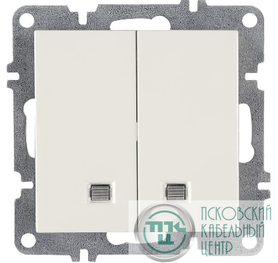 Выключатель 2-кл. LAVIN/KAREN с подсветкой механизм бел. ARVIA 50 01 1000 203