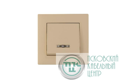 Выключатель 1-клав. с подсветкой Karea RIZZ крем Makel 88010021