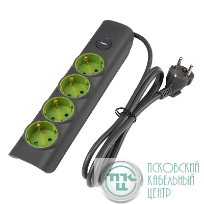 Удлинитель 4х1.4м с заземл. с выкл. сер. ET-04-140G JAZZway 5051850