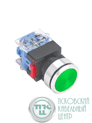 Выключатель кнопочный ВК30-10/G/P 1НО цилиндр d30мм IP65 зел. Электротехник ET859208