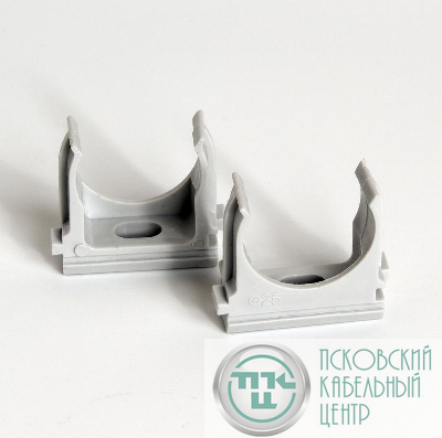 Держатель для труб (клипса) d25мм сер. (уп.100шт) TOKOV ELECTRIC TKE-LC-25-C06/100