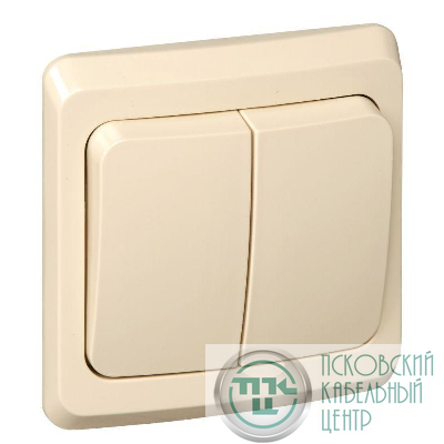 Выключатель 2-кл. СП Этюд 10А IP20 крем. SE BC10-002K