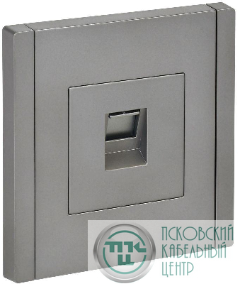 Розетка компьютерная RJ45 кат.6 FORTE&PIANO FP531 сталь IEK FP-K10-2-K46
