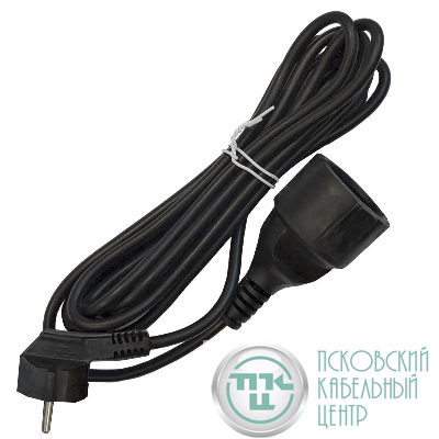 Удлинитель-шнур 1х3м с заземл. 16А IP20 ПВС 3х1 черн. DOMTOK 2342
