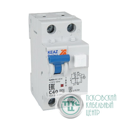 Выключатель автоматический дифференциального тока 2п C 32А 30мА тип A 6кА OptiDin D63-22C32-A УЗ КЭАЗ 333145