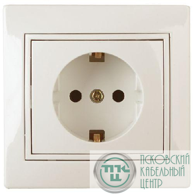 Розетка 1-м СП Plano 1-202-02 16А IP20 250В 2P+E Schuko сл. кость Intro Б0053876