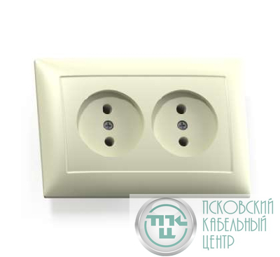 Розетка 2-м СП Селена РС16-371 16А IP20 сл. кость Кунцево 8147