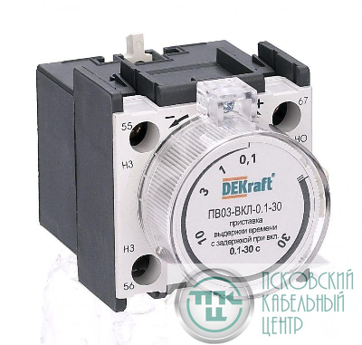 Приставка выдержки времени ПВ-03 1з+1р с задержкой при вкл. 0.1-3с DEKraft 24111DEK