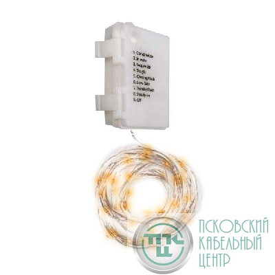Гирлянда DC-G03-120Y 120microLED 12.1м 8реж. 3xAA (не в компл.) желт. ФАZА 5047792