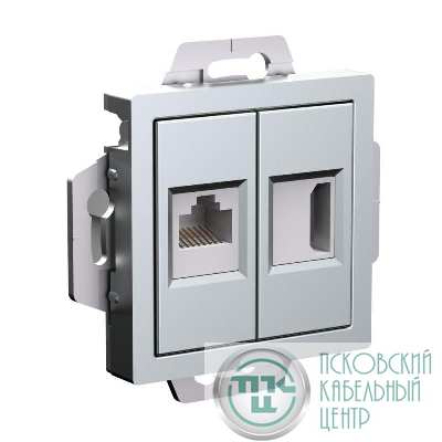 Розетка 2-м AtlasDesign HDMI+RJ45 кат.5E механизм алюм. SE ATN000382