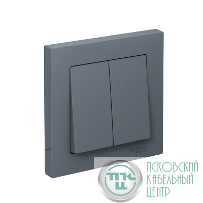 Выключатель 2-кл. СП AtlasDesign 10А IP20 (сх. 5) 10AX в сборе грифель SE ATN000752