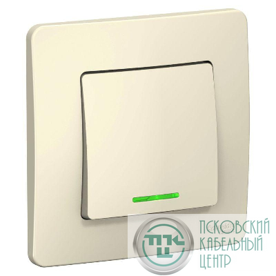 Выключатель 1-кл. СП Blanca 10А IP20 (сх. 1) 250В с подсветкой молочн. SE BLNVS010112