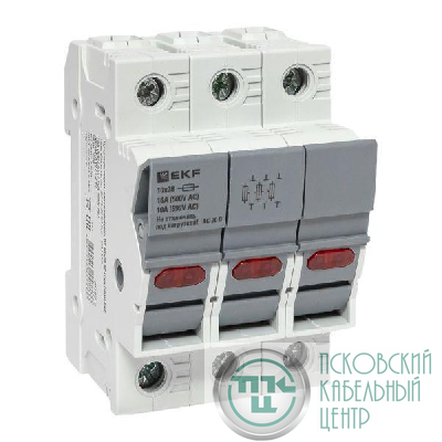 Предохранитель-разъединитель DF 10х38 3п (тип ПВЦ) EKF df103-e
