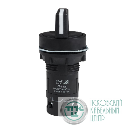 Переключатель 3 положения OptiSignal Compact D22 С7-S-320 черн. 2НО XB7ND33 КЭАЗ 362138