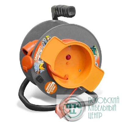 Удлинитель на катушке 1х30м с заземл. 10А IP54 У10-027 ПВС 3х1 термозащита с защ. крышкой UNIVersal 1677