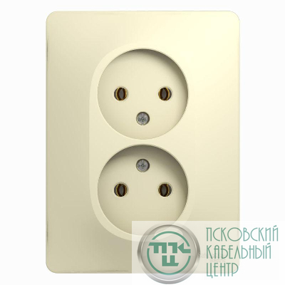 Розетка 2-м СП Glossa 16А IP20 без заземл. беж. SE GSL000220