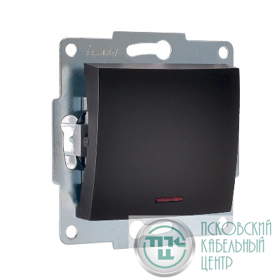 Механизм выкл. 1-кл. СП KARINA 10А IP20 с подсветкой черн. бархат Lezard 707-4288-111