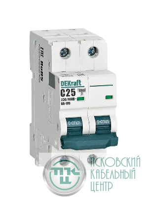 Выключатель автоматический модульный 2п C 25А 10кА ВА-105 DEKraft 13167DEK