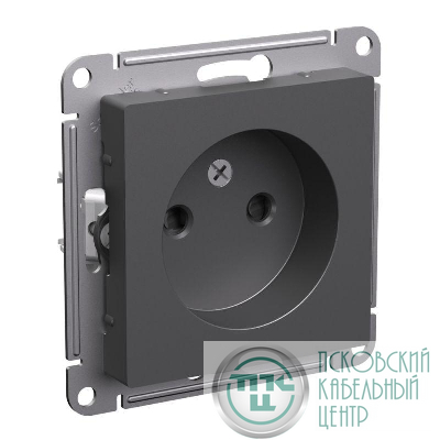 Розетка AtlasDesign 16А без заземл. защ. шторки механизм базальт SE ATN001449