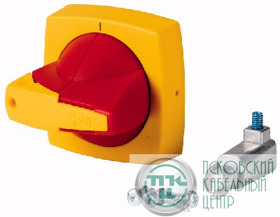 Рукоять D-типа; монтаж на дверь под ось 6х6 K1DR/P красн./желт. EATON 1818030