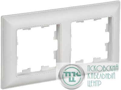 Рамка 2-м BRITE РУ-2-БрАБ арктич. бел./бел. IEK BR-M22-12-K91