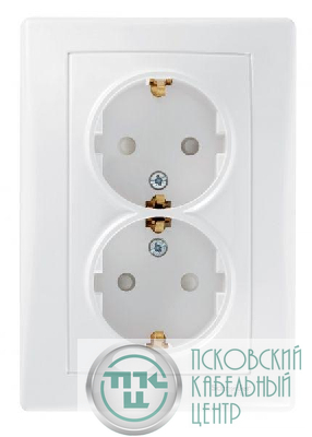 Розетка 2-м СП Sedna защ. шторки с заземл. бел. SchE SDN3000721