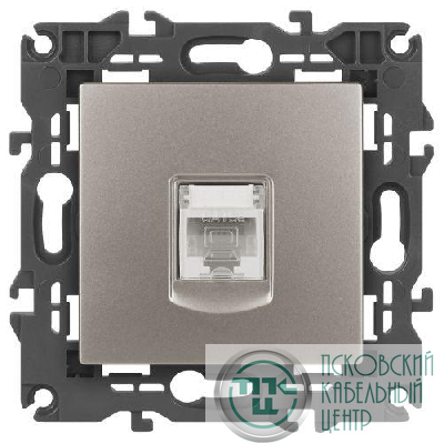 Розетка компьютерная Elegance 14-3107-16 RJ45 титан Эра Б0065764