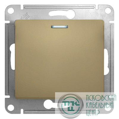 Выключатель 1-кл. СП Glossa 10А IP20 (сх. 1а) 10AX с подсветкой механизм титан SE GSL000413