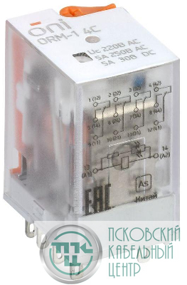 Реле интерфейсное ORM-1 4C 220В AC с LED и тест. кнопкой ONI ORM-1-4C-AC220V-L-B