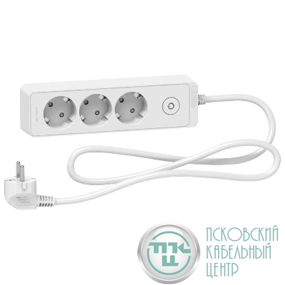 Удлинитель UNICA EXTEND 3 розетки 2К+З кабель 1.5м бел. SchE ST9431W