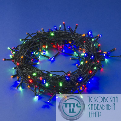 Гирлянда LED ULD-S2000-200/DGA MULTI IP20 20м 200 диодов разноцвет. свет провод зел. Uniel UL-00007307