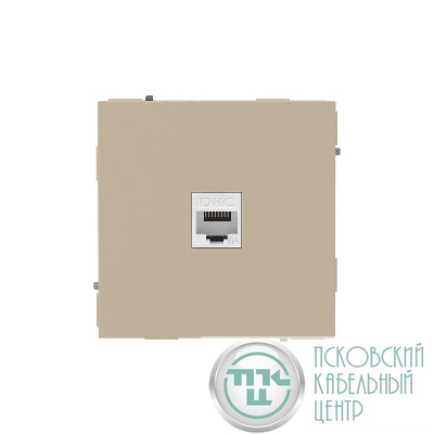 Розетка компьютерная 1-м KANT RJ45 кат.6A без шторки ванильн. марципан DKC 7015673