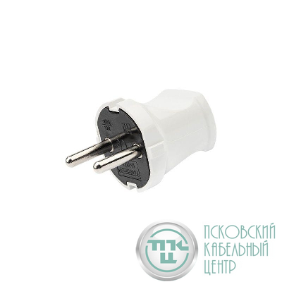 Вилка прямая 6А без заземл. бел. Rexant 11-8933
