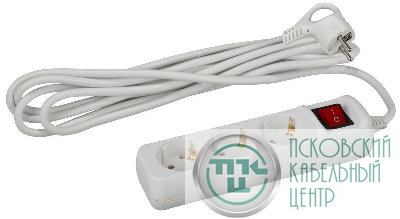 Удлинитель 3х5м с заземл. 16А IP20 U-3es-5m ПВС 3х1 с выкл. Эра Б0028379