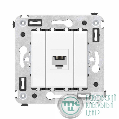 Розетка телефонная 1-м СП Avanti "Белое облако" RJ12 без шторок механизм DKC 4400613