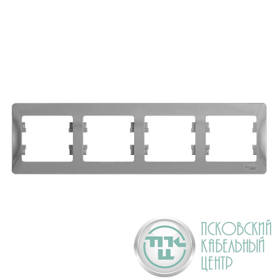 Рамка 4-м Glossa горизонт. алюм. SE GSL000304