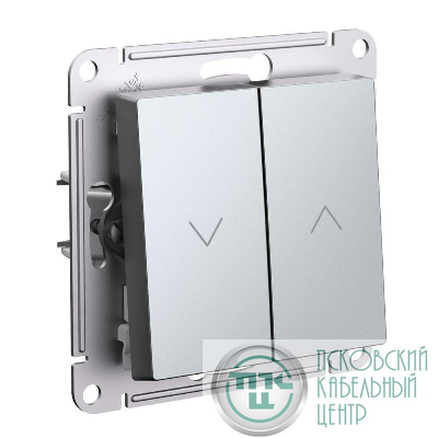 Выключатель для жалюзи 2-кл. AtlasDesign 10А механизм алюм. SE ATN000319