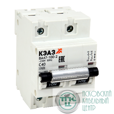 Выключатель автоматический модульный 2п C 125А 10кА ВА47-100-2C125-УХЛ3 КЭАЗ 318171