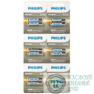 Элемент питания алкалиновый AAA/LR03 1.5В Entry отрывной набор (блист. 12шт) Philips Б0064646