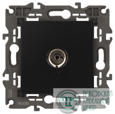 Розетка телевизионная одиночная TV 1мод. Elegance 14-3101-05 IP20 антрацит Эра Б0034294