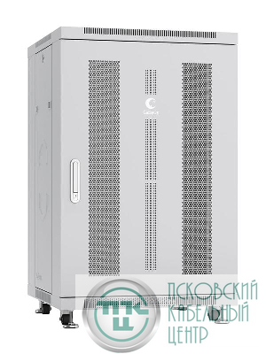Шкаф монтажный телекоммуникационный напольн. ND-05C-18U60/100 19дюйм 18U 600х1000х988мм для распределит. и серверн. оборудования; передн. и задн. перфорир. двери ручка с замком RAL 7035 сер. Cabeus 7883c