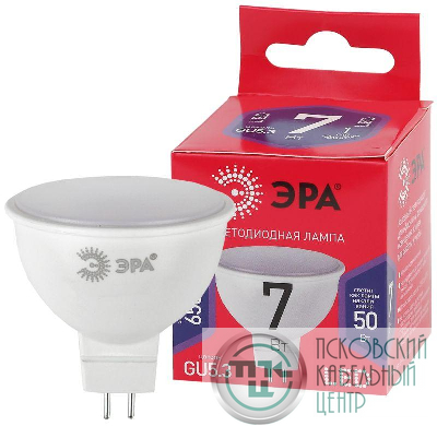 Лампа светодиодная RED LINE LED MR16-7W-865-GU5.3 R 7Вт MR16 софит 6500К холод. бел. GU5.3 Эра Б0045351