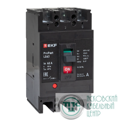 Выключатель автоматический 3п 63А 15кА LS63 ProPact EKF mccb-63-15-3-63-ls