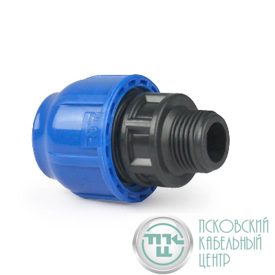 Муфта компрессионная наружн. резьба PN16 d25х3/4дюйм для ПЭ труб RTP 11504