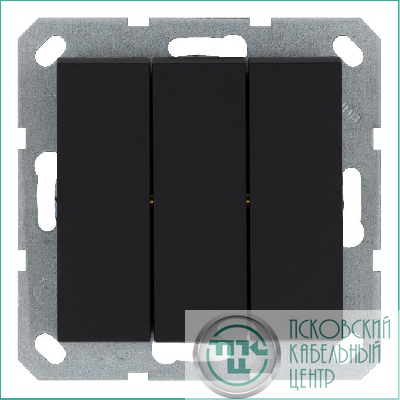 Выключатель 3-кл. 10А IP20 механизм черн. матовый soft touch Jasmart G3031PB